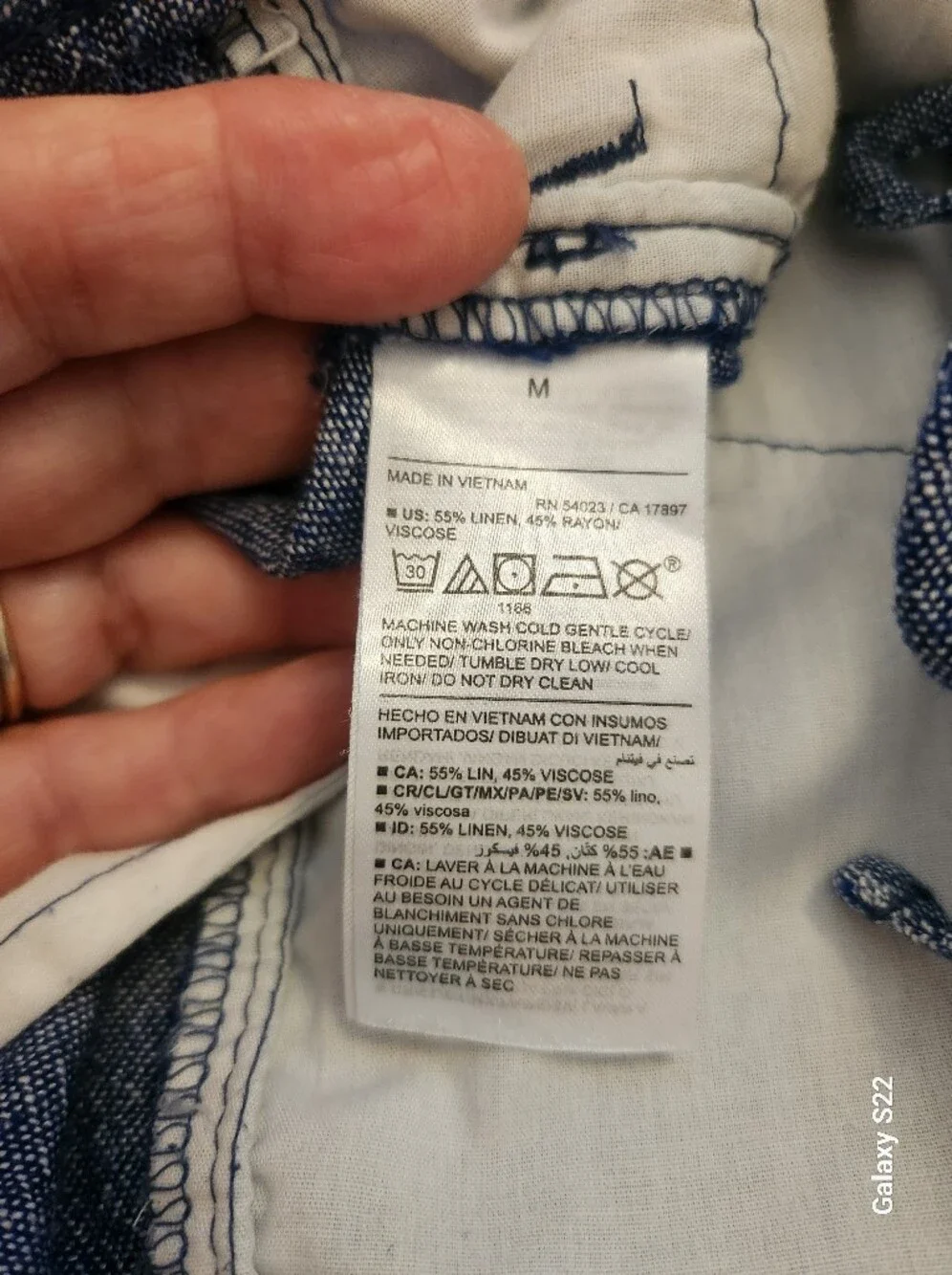 Old Navy Blue Linen Blend Casual Pants